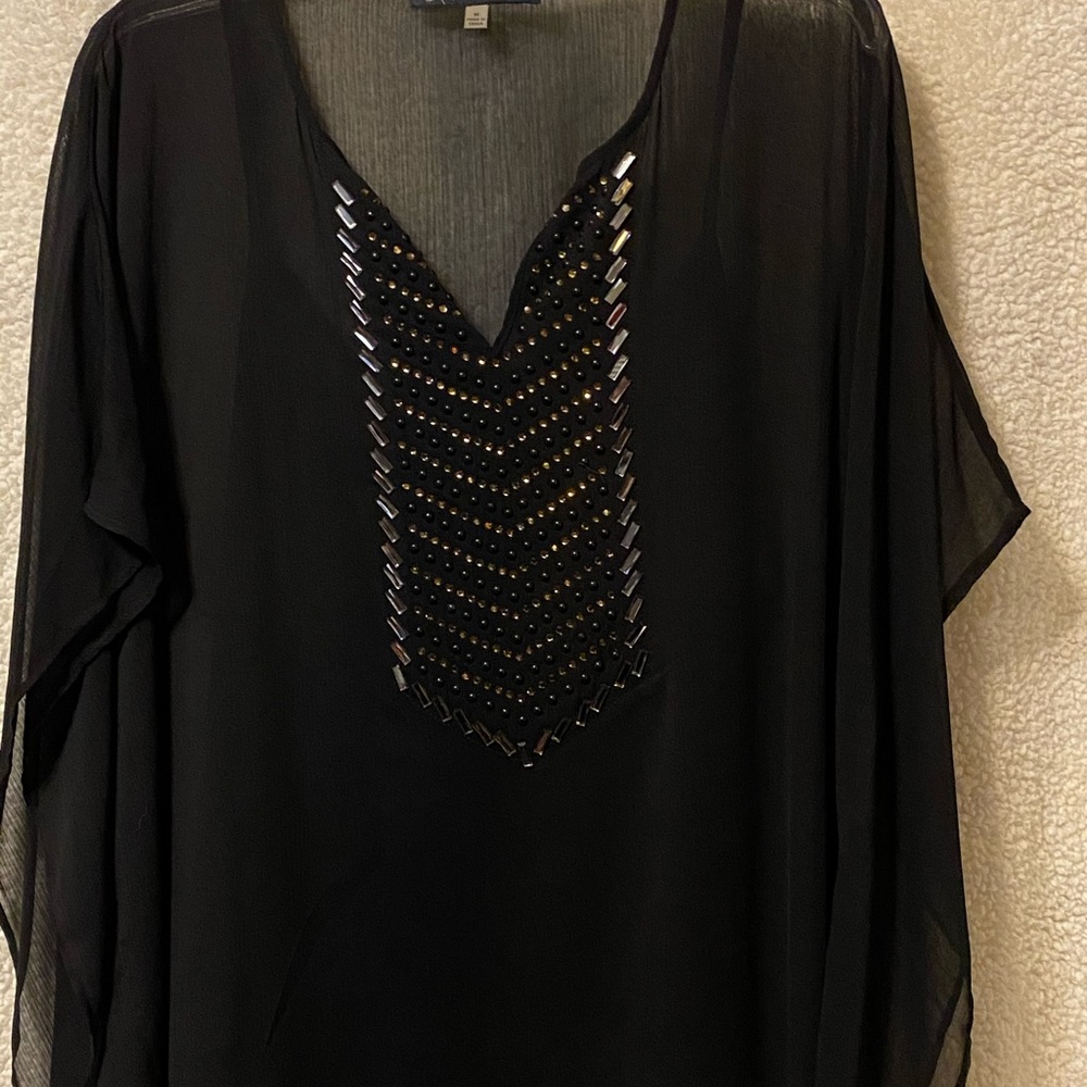 Sheer with camisole flowing top